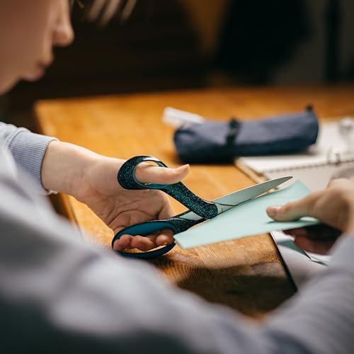 Fiskars 8" SoftGrip Left-Handed Teen Scissors, For Kids 15+, Blue Speckled | Scissors with Precise Blades for School or Crafting, Ergonomic Handles Designed for Teens, Back to School Supplies - style: Blue Speckled - Left-Handed