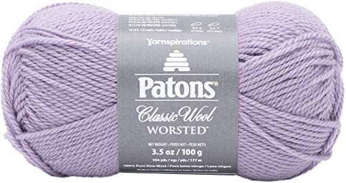 Patons Classic Wool Yarn, Misty Lavender - color: Misty Lavender, size: 3.5 oz, 210 yds