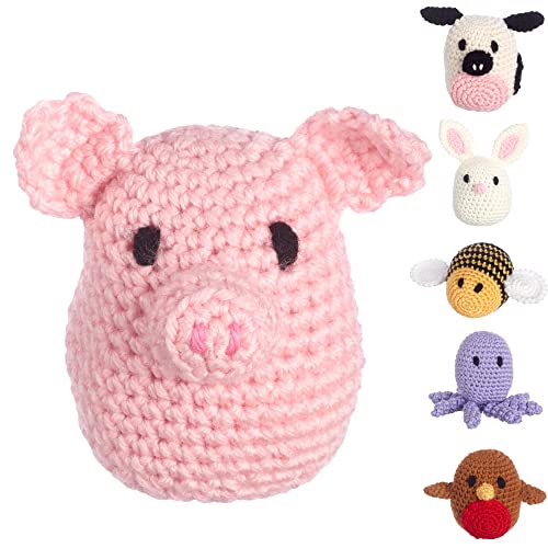 LEISURE ARTS Pudgies Animals Crochet Kit, Piggy, 3", Complete Crochet Kit, Learn to Animal Starter Kit for All Ages, Includes Instructions, DIY Amigurumi Kits - color: Piggy Pudgie