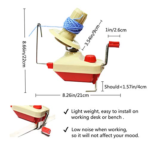 Knewmart Yarn Ball Winder for Knitting Crocheting, Portable Craft Yarn Winder