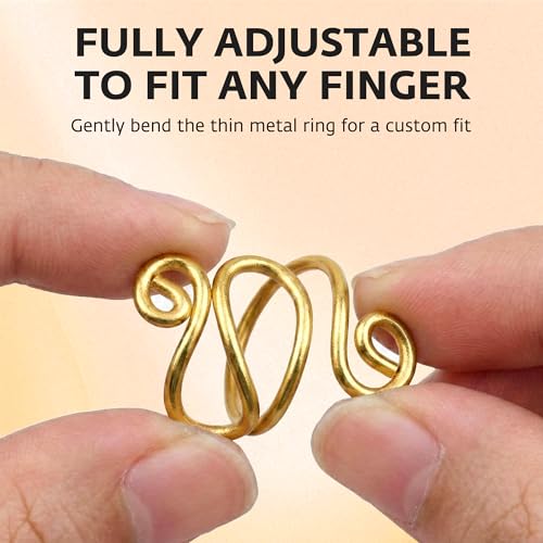 Crochet Tension Ring, Adjustable Crochet Ring for Finger, Works to Loop Yarn, Crochet Accessories, Crochet Supplies, Crochet Hooks, Gift, Resizeable, 1 Count (Gold) - color: Gold