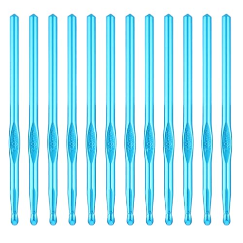 7mm Crochet Hook 12 PCS Large Crochet Hooks Aluminum Bulk Knitting Needle for DIY Craft Yarn Weave Beginners Women Adults - color: 7mm