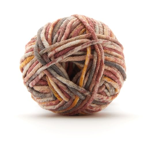Loops & Threads Fireside Bulky Twist Multi Yarn – Bulky Weight Yarn for Knitting, Crochet, Weaving, Arts & Crafts, 15 Pack - color: Fireside