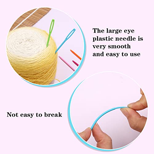 LUNARM 50PCS Plastic Sewing Needles Large Eye Sewing Needles for Yarn | 7cm/2.76inch Plastic Needles with Box for Crafts, Weaving Projects, Sturdy and Easy to Thread for Fine Motor Skills - size: 2.76 inches