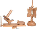 Wooden Yarn Swift Winder – Handcrafted Beechwood Umbrella Skein Holder with Rotating Base for Knitting & Crocheting Antique Finish (Beechwood Winder +Swift) - color: Beechwood Winder +Swift (Combo)