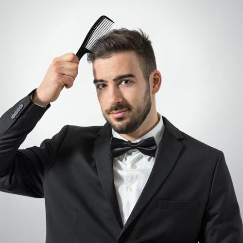 Disposable Combs in Bulk Widen Combs Hair Combs Black (8 IN, Count, 50) | Sturdy Individually Wrapped Women and Men, Long Handle Fine Combs for Homeless, Hotel,Shelter, Nursing Home,Charity Church
