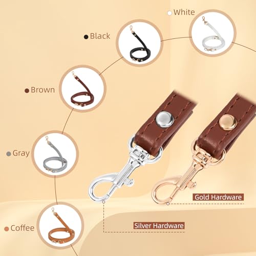 RAYNAG Leather Crossbody Strap Replacement, Adjustable Purse Strap, Handbag Shoulder Strap Replacement with Gold Hardware, Coffee - color: Coffee With Gold Hardware