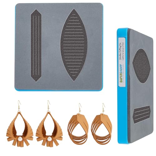 SUPERDANT Tassel Leather Cutting Dies 2 Shapes Leather Earring Die Cuts Fringe Wooden Die Cuts Dangle Earrings Cutting Cutter for DIY Art Crafts Fabric Accessory Earring Jewelry Making - color: Tassel Drop