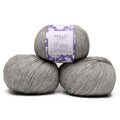 Baby Alpaca Merino Yarn 3 Skeins 150g Worsted Weight Knitting H. Silver | Pullu baby alpaca merino blend made in Peru 3 skeins 150g 426yd total for knitting and crochet sweaters scarves and hats - color: Heather Silver