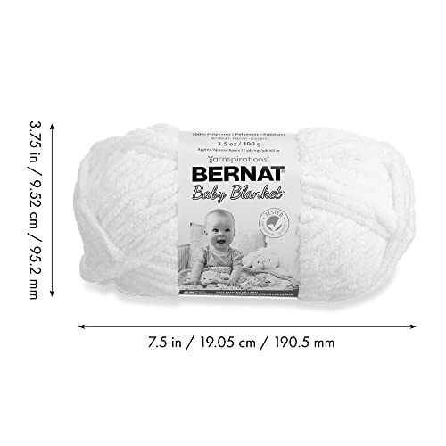 Bernat Baby Blanket Vanilla Yarn - 3 Pack of 100g/3.5oz - Polyester - 6 Super Bulky - 72 Yards - Knitting, Crocheting, Crafts & Amigurumi, Chunky Chenille Yarn (Packaging may vary) | #6 Super Bulky Yarn, 100% Polyester, Soft Baby Blanket Yarn for Crochet,