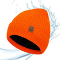 ACUSHLA Waterproof Windproof Winter Hat for Men Women Fleece-Lined Beanie - color: Bright Orange