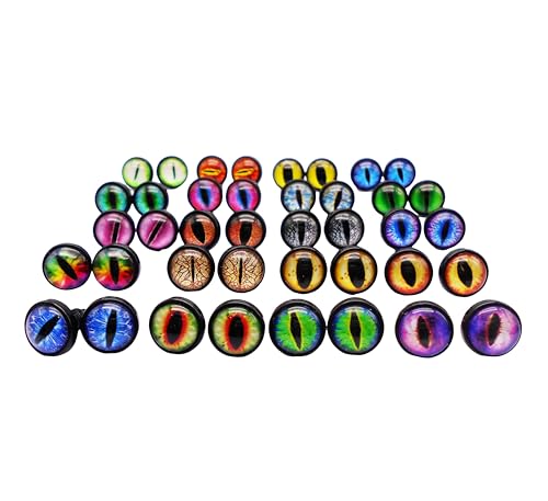 JJGQAZ 20Pairs 10MM Glass Safety Craft Eyes Owl Snake Lizard Eyes with Washers for Amigurumis Plush Animals Crochet Dragon Cat Dolls Making - size: 10MM