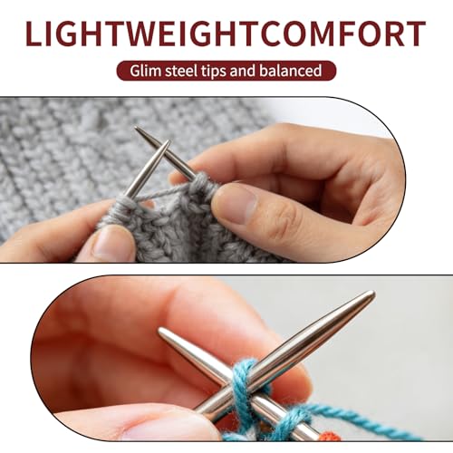 Soosui 2.75mm Circular Knitting Needles US2 |3-Pack 9-inch (23cm) Double-Pointed Flexible Circular Needles, 3cm Cable, Durable and Smooth for Sweaters, Socks, Hats, and Other DIY Knitting Projects. - size: 2.75mm/US2