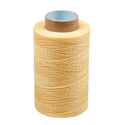 284Yards Leather Sewing Thread Waxed, Waxed Polyester Cord, Wax String | Waxed Thread for Bookbinding, Upholstery Thread Heavy Duty, Wax String for Leather Craft DIY/Bookbinding/Shoe Repairing - color: Apricot