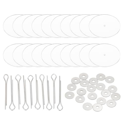 PATIKIL 50mm Doll Joints, 10 Set Removable Cotter Pin Joints Connector and Acrylic Tray for Bear Limbs Making Head Joints DIY Crafts Accessories - size: 50mm