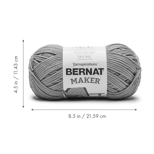 Bernat Maker Lichen Yarn of 250g/8.8oz - 72% Cotton 28% Nylon - #5 Bulky - 290m/317Yards - for Knitting, Crochet and Amigurumi (Pack of 24) - color: Lichen, size: 24 Pack