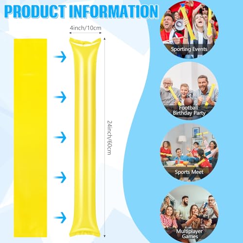 36 Pcs Cheerleading Pom Poms Thunder Sticks and Hand Clappers - color: yellow