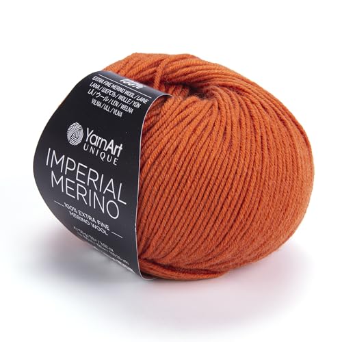 YarnArt Unique Imperial Merino Yarn - 100% Extra Fine Merino Wool, Luxurious Soft Yarn for Knitting, Crocheting, Baby Clothes, Scarves, Sweaters, 1.76 oz/50g, 109 yds (3313) - color: 3313