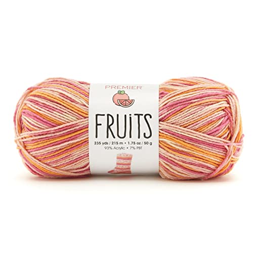 Premier Yarns Fruits Yarn, Acrylic Sock Weight Yarn for Crocheting and Knitting, 235 yds, Banana - color: Banana
