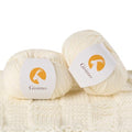 Merino Wool Yarn for Knitting & Crocheting - 35% Wool, 65% Acrylic - color: White, size: 2 Ball