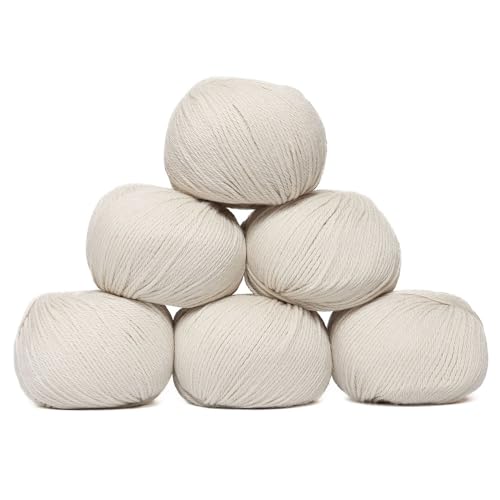 100% Baby Alpaca Yarn 6 Skeins 300g DK Weight Knitting Crochet A. White | Made in Peru with natural warmth and softness featuring 654yd of premium fiber ideal for scarves shawls sweaters and more - color: Alabaster White, size: DK - 6 Skeins