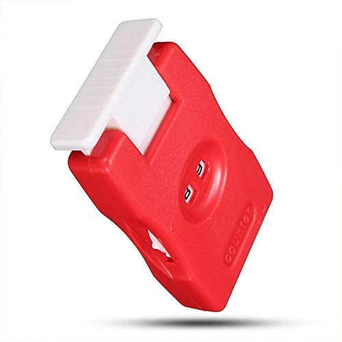 TopHomer 2-Digital Number Manual Counter Records, Portable ABS Handheld Click Counter for Coaching, Knitting, Lap, Fishing, Golf (Random Color: Red or Pink)
