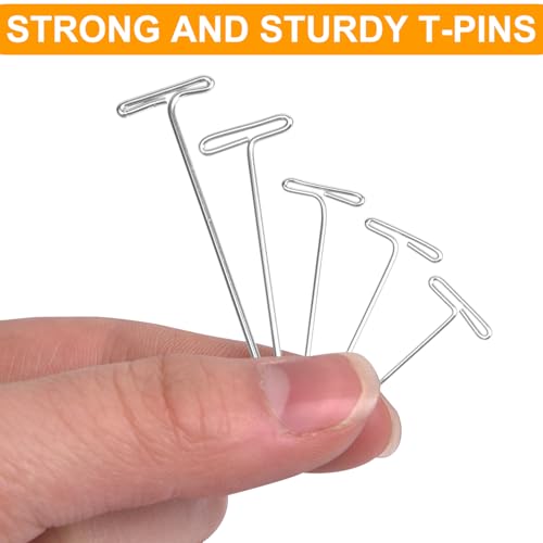 T Pins - 250 Pack Assorted Sizes T-Pins for Blocking Knitting, Wig Pins,Wig Pins for Foam Head,Sewing