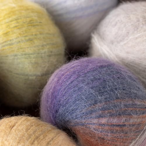 Susan's Family South African Mohair Variegated/1x50g/394Yds-Blossom Awake | Soft, Durable and Variegated,40% Goat Mohair 30% Wool 30% Nylon/Polyamide, 1x50g , 394Yds , for Knitting, Crochet and Crafts - color: 11#Blossom Awake