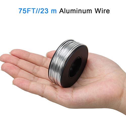 Luxiv 8/12/18 Gauge Aluminum Craft Wire, 1/2/3mm Silver/Gold/Copper Wire | Aluminum Wire And Storage Spool, Various Sizes and Colors For Jewelry Making, Sculptures, Crafts And Plant Support - color: silver, size: 18gauge(1mm)
