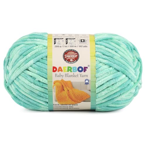 #6 Super Bulky Blanket Yarn for Crocheting - Chunky Chenille Yarn | 1 Skeins(Each 7.05oz/200g, 142yds/130m), Soft Plush Thick Yarn for Knitting Crocheting Quick Blankets Amigurumi Projects - color: Mint