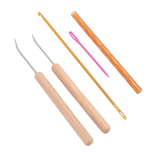 Loom Knitting Pen Tool, Crochet Hook Set DIY Knitting Loom Hook for Hat Scarf Blanket Making Quick Winding Wooden Handle Smooth Aluminum Needle Easy Thread Pulling