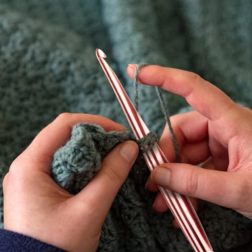 Ommi Ergonomic Handle Crochet Hooks | Handcrafted 6.7’’ Crochet Hook | Knitting Needle, Craft Yarn Weave | Best Gift! (4.5 mm, Brown and White) - size: 4.5 mm