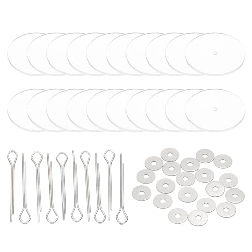 PATIKIL 40mm Doll Joints, 10 Set Removable Cotter Pin Joints Connector and Acrylic Tray for Bear Limbs Making Head Joints DIY Crafts Accessories - size: 40mm