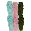 6 Pcs DIY Doll Hair Wefts Synthetic Curly Doll Hair Extensions Accessories Doll Wig Doll Making Hair Doll Hair Crafts Doll Arts Supplies (Green & Blackish Green & Pink)