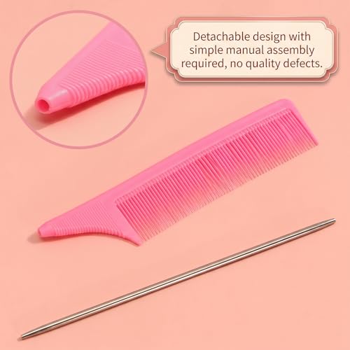 10Pcs Crochet Hooks for Hair Set for Passion Twist Crochet Hair Extensions | with 5 Crochet Needles, Edge Brush, Bristle Brush, Rat Tail Comb, 2 Gator Clips,Latch Hook