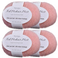 Kid-Silk Mohair Yarn, Lace Weight, 4 Balls 100g, 1420 yds | Yarnique 61% Super Kid Mohair & 20% Silk | Airy Halo | Soft Glow（31 Peach Pink） - color: 31 Peach Pink