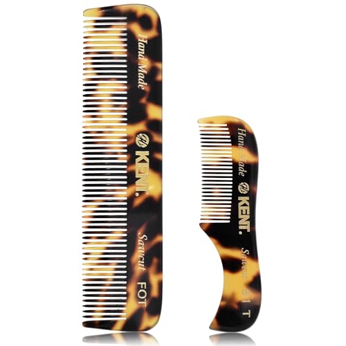 Kent 81T FOT Tokyo Yellow Beard Pocket Comb Set for Men - Beard Kit for Travel and Home, Mustache Comb for Men, Mini Comb Beard Combs for Mens Grooming, Sawcut Hand polished Made in England - color: Yellow Tokyo