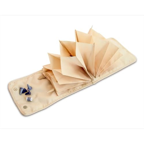 Prym Circular Knitting Needle Case, 9" x 7-1/4", Orange Wildflower | 10-Pocket Fan-Fold Organizer with Magnetic Closure & Zip Pocket. Holds Circular Needles & Notions for Knitting on the Go - style: Orange Wildflower