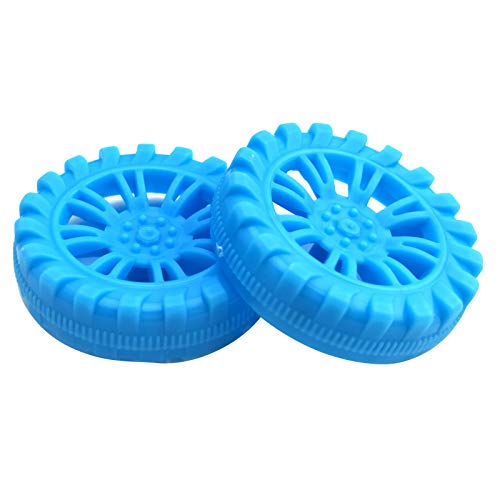 EUDAX 300 PCS 30mmx8mm Plastic Roll 2mm Dia Shaft Toys Wheel and 2mmx100mm STEM Shaft Round Rod Axles for DIY Toy RC Car Truck Boat Helicopter Model Part Building Projects (Blue) - color: Blue