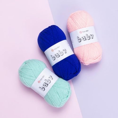 YarnArt Baby 100% Acrylic Knitting Yarn – 50g (150m) | Ultra-Soft & Lightweight | Baby & Kids’ Sensitive Skin Safe | Durable & Easy to Work with | Perfect for Knitting & Crochet (Baby, 1182) - color: Chocolate Brown, style: Baby