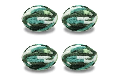 Chunky Yarn No7 Thick Yarn, 250 Grams (Emerald Forest, Pack of 4) - color: Emerald Forest