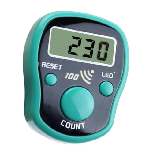 Hand Counter Clicker LED Digital Display Handheld | Finger Counter Clicker for Golf, Goods Counting, Running Laps, Knitting Rows, Participants, Game Scores, Coaching - color: Green