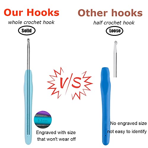 Mdoker Size G/6(4mm) Crochet Hook,Extra Long Crochet Hooks for Arthritic Hands,Ergonomic Grip Soft Handles for Beginners and Experiecced Crochet Lover,Comfortable/Easy to Use - size: 4mm