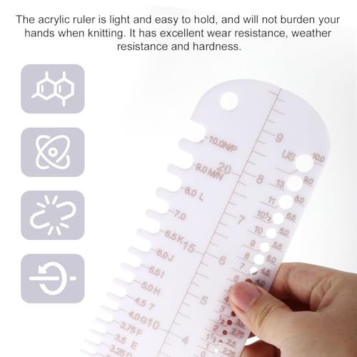 Sock Ruler, Crochet Gauge Measuring Tool Knitting Crochet Gauge Ruler Knit Sock Sizing Ruler for Weaving Tools Handmade Gift