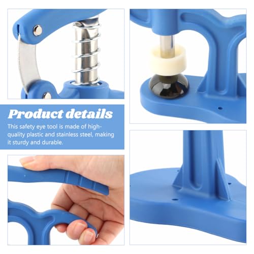 Safety Eye Installation Tool for Amigurumi & Stuffed Animals, 5-45mm Crochet Eyes Auxiliary Tool with Ergonomic Lever Handle, Professional Crafting Supplies for Big Special Safety Eyes(COLOR:Blue)