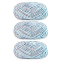Franel Velvet Chenille Yarn, Bulky Plush Blanket Yarn 3-Pack (106 Enchant) | 100% Polyester, 100g/80m per skein, 6mm plush chenille. Ideal for amigurumi, baby blankets & pillows. Machine washable. - color: Blue Enchantress