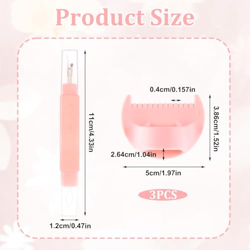 4 Pcs Edge Stitch Lock & Sewing Gauge, 3mm/4mm Edge Sewing Lockranding Tool Sewings Needle Gauge Measuring Tool for Quilting Hemming & Sewings Projects(White, Yellow, Pink)