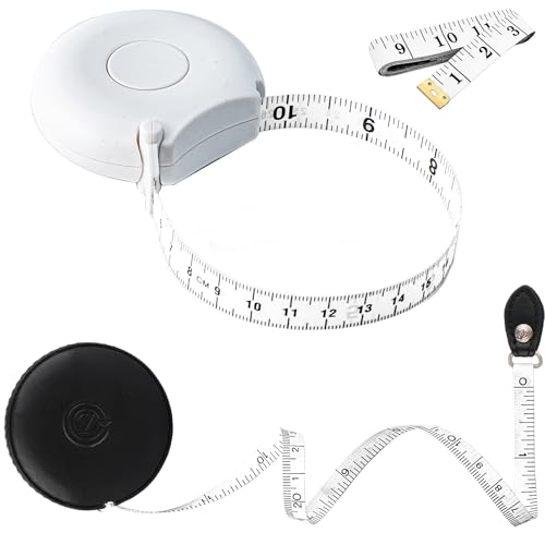 Tape Measure Body Measuring Tape 80inch/205cm Lock Pin Retract Tape Measure for Tailor Fitness Clothes Sewing Handcrafts Weight Loss Body Measurement - color: White,Black,White