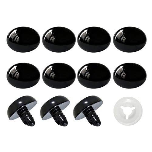 BESTCYC 60pcs 20*26mm Black Safety Noses and Washers for Amigurumi,Oval Craft Nose Stuffed Animal Safety Eyes Nose for Crocheting Plush Animals Amigurumi Handmade Lovers Doll Makers DIY Making Supplie - size: 20*25mm