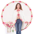 WovWeave Daisy Gifts Basket Set - 43.31 Inch Finished Flower Crochet Knitted Blanket Gift Bag Card Envelope Blanket for Her Mom Girlfriend Women Birthday Wedding Gifts Ideas - color: Pink White, size: 43.31 Inch, style: Daisy